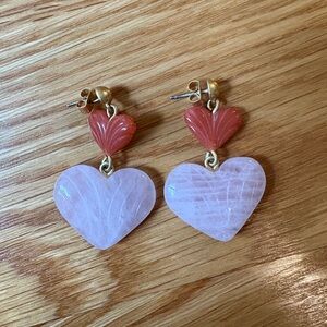 Madewell heart quartz earrings